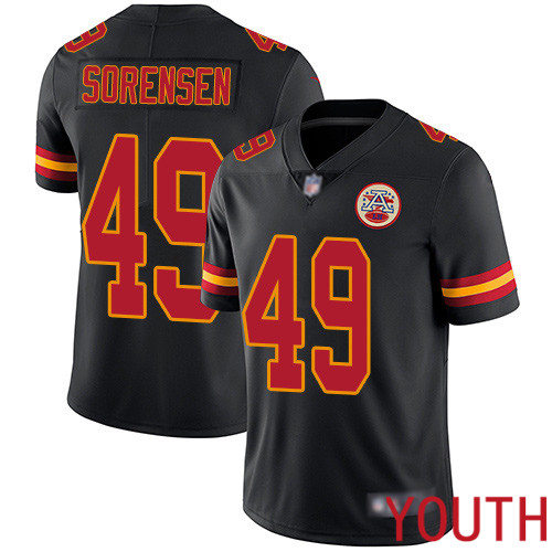Youth Kansas City Chiefs #49 Sorensen Daniel Limited Black Rush Vapor Untouchable Nike NFL Jersey